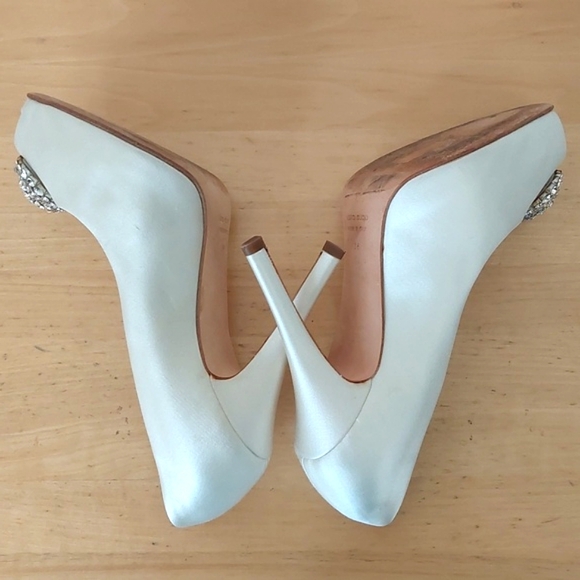 Giuseppe Zanotti White Satin Open Toe Heel Pumps - Picture 7 of 15